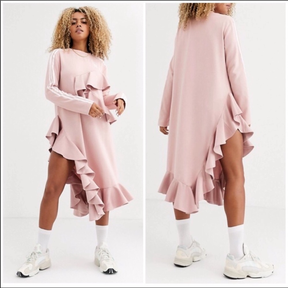 Adidas x J Koo pink ruffle dress size (Small) NWT